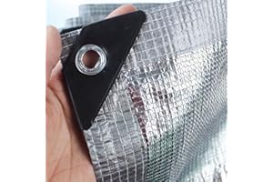 AWSAD Aluminet Shade Cloth Heavy Duty 99% Sunblock Reflective Aluminet Sun Shade Cloth Fabric Sun Block Car Cover Pet Cover for Greenhouse, Parking, Garden Yard