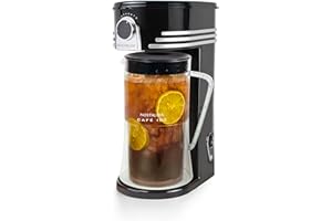 Nostalgia 3-Quart Iced Coffee & Tea Brewing System With Double-Insulated Pitcher, Strength Selector & Infuser Chamber, Also Perfect For Lattes, Lemonade, Flavored Water, Black