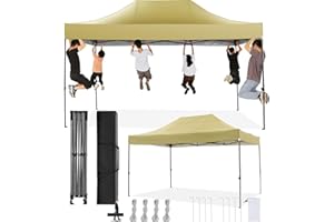 COBIZI Carpa Plegable 3x4,5 sin Pared Lateral,Impermeable Carpa Plegable,Carpas para Exteriores Pergola,Cenadores para Jardin Fiesta Camping Playa (3 por 4,5m Caqui)