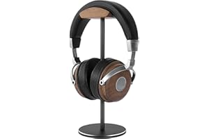 Jichenfang Support Casque, Crochet Casque,Support Gaming pour Casque Bureau avec Appui-tête en Noyer pour la Plupart des Tailles de Accrocher Casques (Bois Noyer)