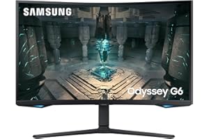 Samsung LS32BG652EUXEN Monitor Odyssey G6 Curvo 32'' con resolución QHD y tasa de refresco de 240 Hz,1 ms, DisplayHDR 600,QHD (2560x1440) FreeSync Premium Pro