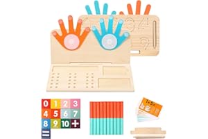 OneNine Giocattoli in legno per bambini, Montessori Numeri Apprendimento Multifunzionale Doppio lato Matematica Legno Giocattolo educativo Gioco di Razione Educativo 3 4 5 6 Anni