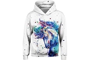 Freshhoodies Sweat-Shirt à Capuche Enfants Imprimé 3D Drôle Manches Longues Poche Capuche Pull pour Garçons Et Filles 5-16 Ans (M-XXXL)