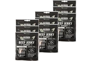 THE MEAT MAKERS Original Beef Jerky Sport 360g (9x40g) | Cecina de Vaca, Carne Seca, Snack de Carne, Carne Seca Para Personas. Snack Deportivo Rico en Proteínas.