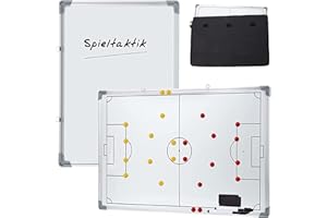 smartpeas Tableau Tactique De Football pour Coach 45X30 Cm // 60X45 Cm // 90X60 Cm avec Aimants + 1 Frisbee & 1 Sac De Transport