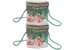 Allbusky 30PCS Christmas Eve Gift Boxes Christmas Party Gift Boxes, Xmas Party Favour Boxes Christmas Paper Candy Boxes, Handheld Party Packs Party Decorations