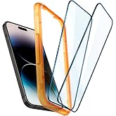 Spigen iPhone 14 Pro ile Uyumlu Kolay Kurulum Cam Ekran Koruyucu GLAS.tR AlignMaster (2 Adet) Siyah - AGL05216 (Spigen TR Gar