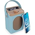 Portable DAB+ Radio with Bluetooth | 15 Hour Battery Playback and Mains Powered | Dual Alarm & Snooze Function| 20+ Presets, LED Display, FM, Headphone Jack | MAJORITY Little Shelford (Duck Egg)