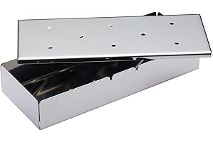KitchenCraft Home Made Stainless Steel BBQ Smoker Box, DIY Food Smoking Set - 22.5 x 9 x 4 cm, Silver