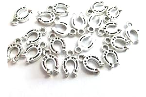 beadsvision 20 Anhänger Hufeisen Glücksbringer Charm antiksilber 12mm #S290