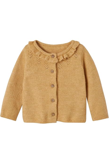 Cardigan Bébé Brodé Cœur Doré – 100% Coton – VERTBAUDET – Ouverture Boutonnée