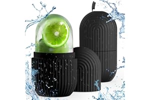 DABINZHIJIA 2 Stück Ice Roller, Eiswürfel Gesicht, Facial Eisroller, Silikon Eis Gesichtsroller, Ice Face Roller for Face, Eis Roller für Anti-Aging Falten Straffen Dunkle Ringe Reduzieren (Schwarzer Streifen)