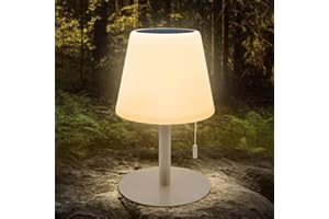 ‎GGNOO GGNOO LED-Solar-Tischleuchte Außen Tischlampe solar outdoor 2 in 1 solarladung 8 Farben Dimmbar mit Fernbedienung Outdoor Kabellos Tischleuchte für Tisch garten camping