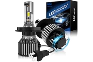 AUXIRACER H4 LED 18000LM, Bombilla LED para coche 6800K, 12V, 80W