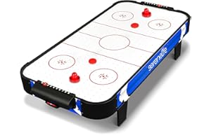 ‎SERENELIFE SereneLife Airhockey Tisch mit Luft – Air Hockey Spieltisch ideal als Gamer Tisch – Tischhockey für lustige Tischspiele mit Airhockey Pucks & Schieber – Robuste Air Hockey Tische Kinder & Erwachsene