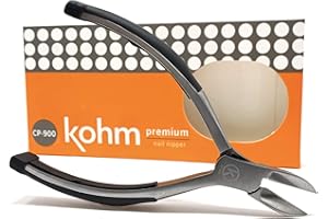 Kohm CP-900 Chiropodist Style Toenail Nipper, Nail Clippers for Thick or Fungus Toe nails, Soft Rubber Handle Ideal for Seniors