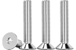 Drenky Socket Screws M6 X 30mm 304 Stainless Steel M6 Bolts Screws Countersunk DIN 7991 / ISO 10642 Machine Screws Flat Head Hex Socket Cap Screws (Pack of 25)