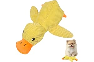 Gxdamxz Anti Stress Ente für Hund, Hundespielzeug Antistressente Quietschendes Kuscheltier, Gelbe, 30x22cm