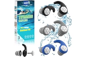 Bouchons d'oreille de Natation pour Adultes - 3 Paires de Bouchons d'oreille en Silicone doux et étanches pour les Nageurs, Parfaits pour le Surf, la Plongée en Apnée, la Piscine et la Douche