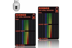 BBIURER Gasflaschen Füllstandsanzeige, 2 Stück Magnetische Füllstandsanzeige für Propangasflaschen und Butangasflaschen, Einfache Anwendung für Camping und Haushalt, PET-Material, 100 x 63 mm