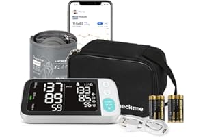 CheckMe BP3 C2 Tensiometro de Brazo Digital, También para Embarazadas y Diabéticos, Tensiómetro Detección Arritmias y Medición Pulso, APP para iOS/Android, Manguito 22-45cm