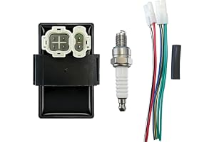 STRONGTHIUM DC CDI Box 6-Pin för GY6 50cc 125cc 150cc, Elektronisk Tändningsbox med Kontaktdon och A7RTC Tändstift för Moped