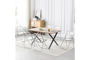 FRUOGO Set di 8 Sedie pieghevoli,sedie pieghevoli da interno,plastica PP.sedia pieghevole da interno,ideale come sedie pieghevoli da esterno,Adatta all'esterno,salotto,sala riunioni,Trasparente