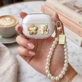 CaseOnn Huawei FreeBuds Pro 5 Kılıf Transparan &Ccedil;i&ccedil;ek ve Ayıcık [FreeBuds Pro 5 ile Uyumlu]