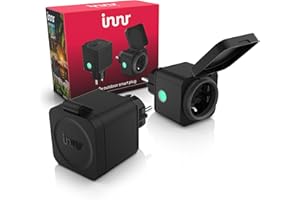 Innr Zigbee Smart Außensteckdose, Funktioniert mit Hue* und Alexa, Outdoor Smart Plug, Zigbee Repeater, Garten Steckdose mit Strommessung, IP54 Wasserdicht - 2 Stück