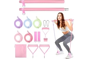 atnayo Pilates Equipment, 13 Pcs Home Pilates Kit for Women Including Pilates Bar & Resistance Band