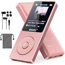 ZAQE MP3-speler Met 128 GB Intern Geheugen, Bluetooth 5.3, 6,1 Cm Touchscreen, Ingebouwde Speaker, FM-radio, Opname, Hi-fi Geluid, Geschikt Voor Sport En Reizen