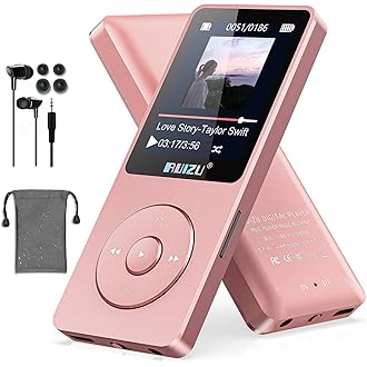 AGPTEK MP3-speler 16 GB Bluetooth 5.0 met hoofdtelefoon, 1,8 inch, 70 uur digitale weergave voor kinderen, MP3-speler, FM-radio, SD-kaart tot 128 g, roségoud : Amazon.com.be: Elektronica