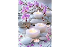 AIRDEA Fiore Diamond Painting, Candele aromaterapiche Diamond Painting Kit Completo, Diamantini Crystal Art Hobby Creativi Adulti Decorazione per Casa 30x40 cm