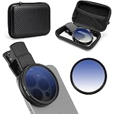 AMFUN 52mm Phone Lens CPL Polarizer Filter, Clip-on Circular Polarizer Filter for Phone, Universal for Mobile Phone Camera wi