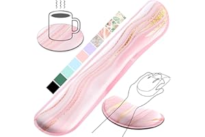 Gimars Ergonomiczna Żelowa Podkładka pod Nadgarstek do Klawiatury i Myszy, Podkładka Łokieć z Pianki z Pamięcią Kształtu, Łagodząca Ból podczas Pisania, Wygodna do Biura i Gier Komputer, Różowe Złoto