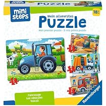 Lena Holzpuzzle Sonne – 5 Teile, Mit Grundplatte, Aus FSC 100 % Holz, Für Kinder Ab 18 Monaten