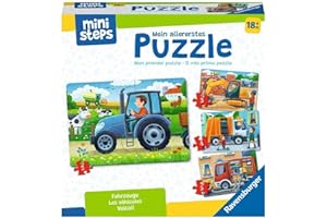 Ravensburger ministeps 4194 Mein allererstes Puzzle: Fahrzeuge - 4 erste Puzzles mit 2-5 Teilen, Spielzeug ab 18 Monate