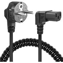 C13 Auf C14 Adapter 90 Grad (nach Unten) – 10A/250V, IEC Stecker, Für PC, Monitor & Netzteile, Flexibel In Der Ausrichtung