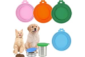 Tigmew 4 Stück Dosendeckel Katzenfutter Universal BPA-frei Silikon Deckel für Dosen für Tierfutter(70g, 85g, 200g, 400g usw.) Silikondeckel für Dosen Dosendeckel für Katzen-und Hundefutterdosen