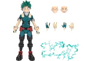 Total Anime Izuku Midoriya de Figurine de 16,5 cm avec Visages interchangeables, Mains permutables et Effets d’énergie