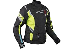 A-Pro Textiljacke Motorrad Touring Damen Protektoren Thermofutter Wasserdicht Fluo XS