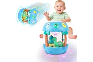 Shayson Baby Musical Toys 6 to 12 Months, Dinosaur Eggs Projector Light Up Toys with Music for 1 2 3 Year Old Boys Girls, 12-18 Months Crawling Learning Tummy Time 1st Birthday(Blue)