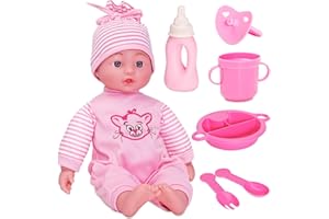 Molly Dolly Baby Doll Set - 40cm Talking Doll With Feeding Accessories Set - Baby Dolls For Girls - Doll Suitable From 2 Years +