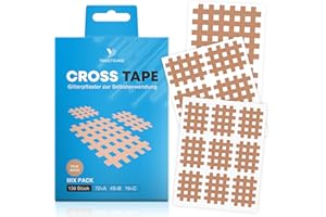 ‎YANGTSUNG YANGTSUNG Cross Tape Grid Tape Mix, Pack of 136, Waterproof Acupuncture Plasters, Strong Hold Acupressure Plasters, Cross Tape, Grid Plasters, Pain Points, Versatile