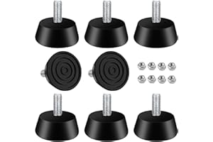GZkushi 8 patas de goma atornillables, patas para muebles, ajustables, M6 x 32,3 mm, con 8 tuercas para muebles, sillas, mesas, sofás, electrodomésticos, vitrinas