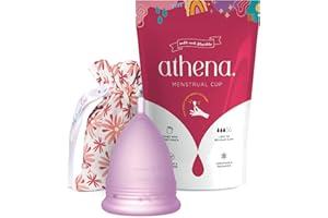 ATHENA CUP Coupe Menstruelle Athena - Garantie Sans Fuites Ou Démangeaisons - Silicone Très Douce Et à Peine Perceptible - Taille 1, Violet Transparent
