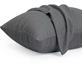 Dreamzie Pillow Case 40 x 70 cm &ndash; Set of 2 Oeko-Tex Certified Microfibre with Zip &ndash; Soft and Brushed Pillowcase &ndash; Dark Grey