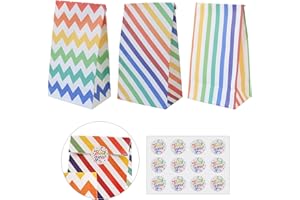 iKesoce 24 Pezzi Sacchetti Regalo di Carta, Caramella Sacchetto Confetti Borse Arcobaleno Paper Bags con Adesivi per Confezionare Regali, Matrimoni, Festa, Natale, Compleanni