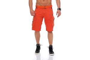 Geographical Norway Short Cargo pour Hommes Perle avec Ceinture