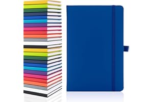 ‎NOTES LONDON Notes London Blanko-Seiten-Notizbuch, A5, weiß, unliniert, blanko, Stiftschlaufe, Band und Papiertasche, mittelfester Einband, Notizbuch, umweltfreundlich, nachhaltiges Papier (blau)